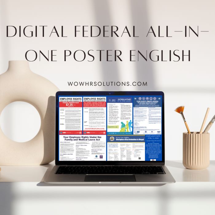 An Image of an All-In-One-Digital Federal Labor Laws Poster on a Laptop